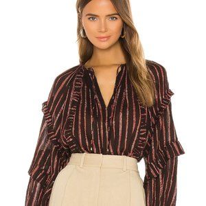 NWT Ulla Johnson Liana Blouse in Chocolate